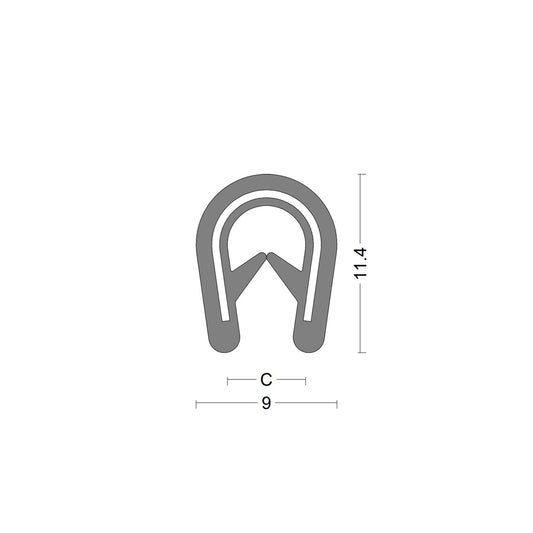 Edge protection profile - clamping range 2,0-4,0mm