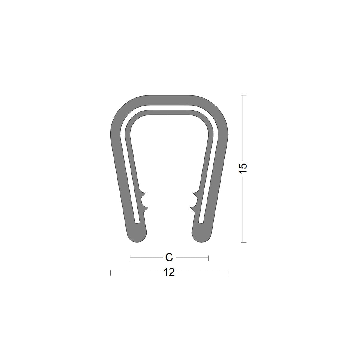 Edge protection profile - clamping range 6,0-8,0mm