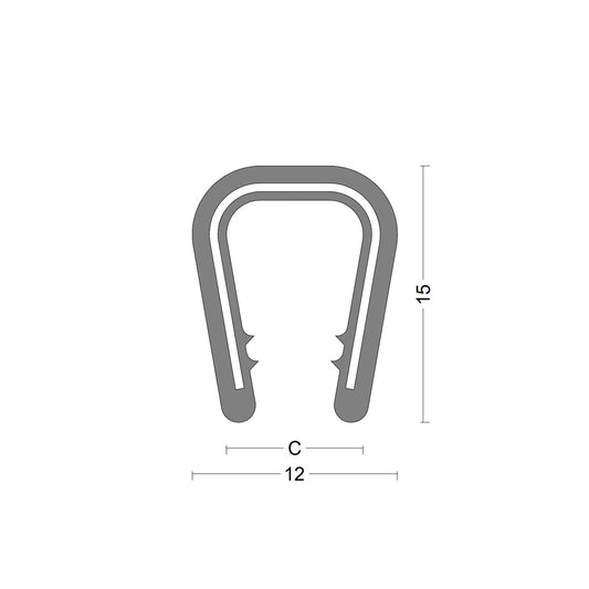 Edge protection profile - clamping range 6,0-8,0mm