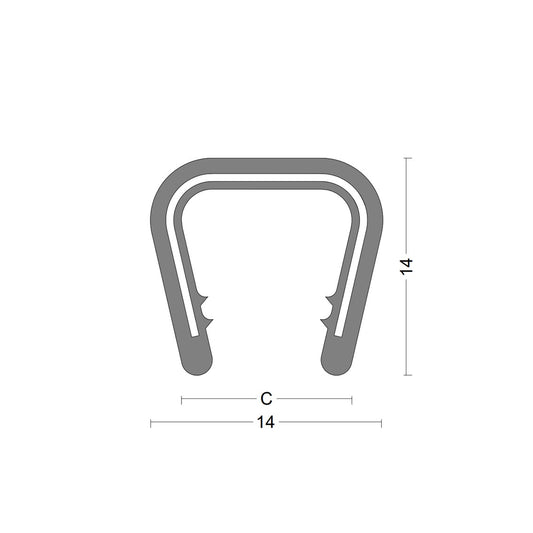 Edge protection profile - clamping range 8,0-10,0mm