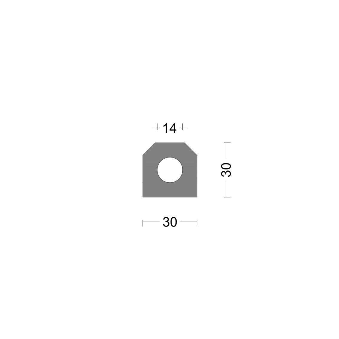 Rubber hatch profile 30x30mm