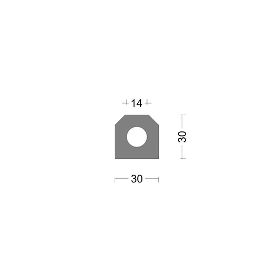 Rubber hatch profile 30x30mm