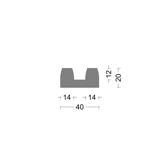 B-fender profile 40x20mm
