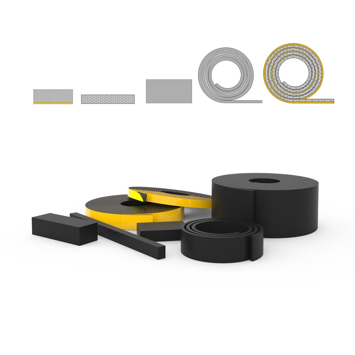 Rubber strips & blocks