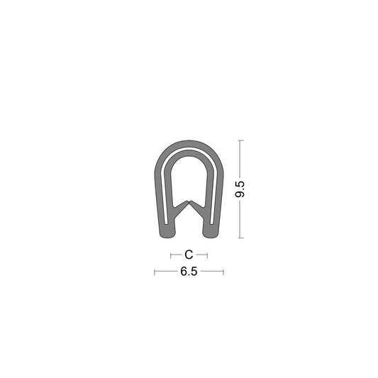 Edge protection profile - clamping range 0,5-2,0mm - Grey
