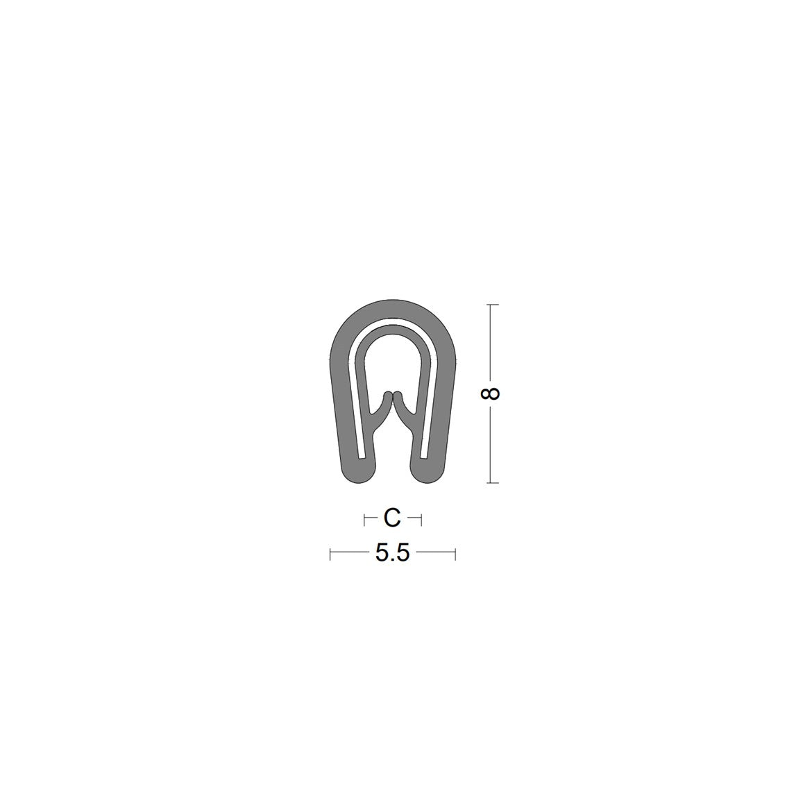 Edge protection profile - clamping range 0,8-1,5mm