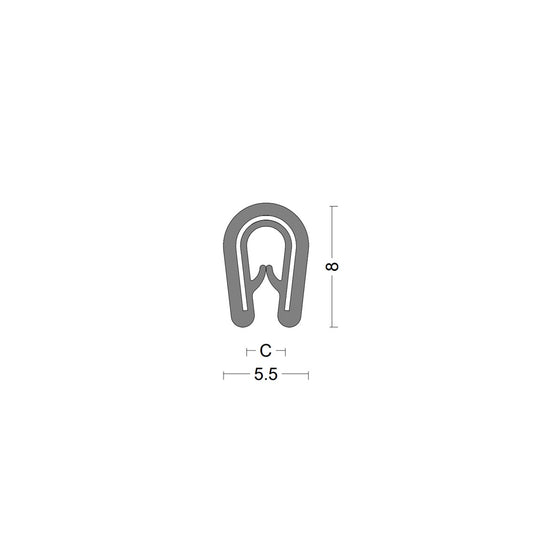 Edge protection profile - clamping range 0,8-1,5mm