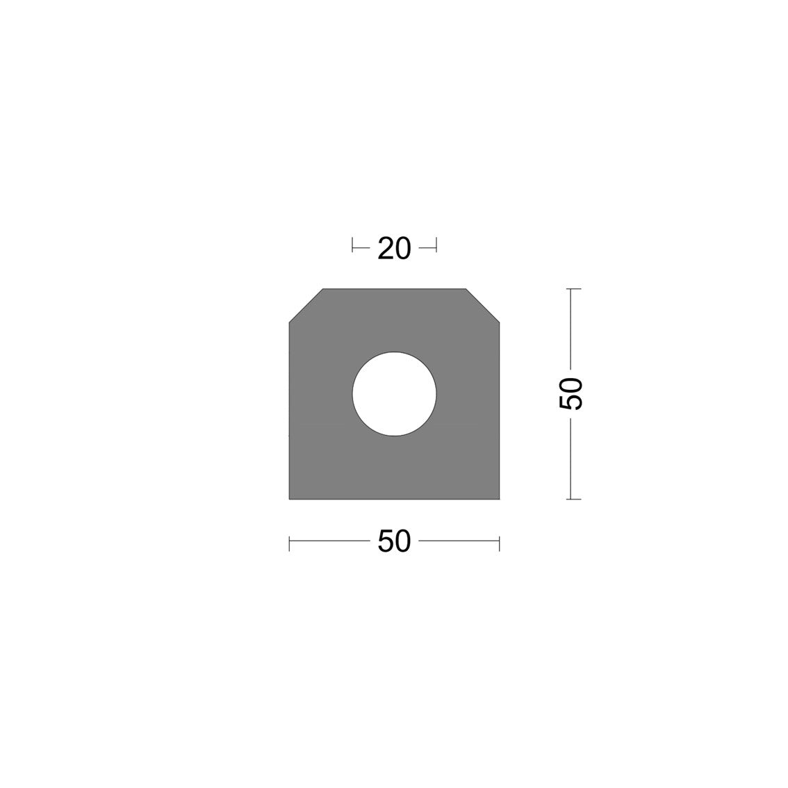 Rubber hatch profile 50x50mm