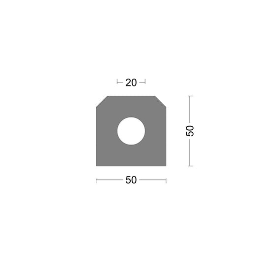 Rubber hatch profile 50x50mm