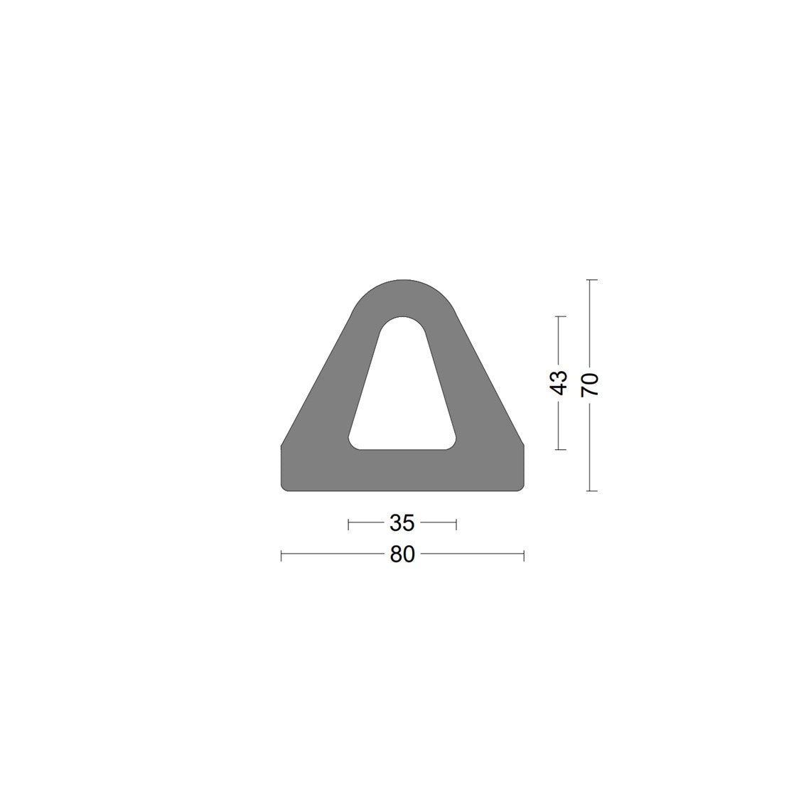 Delta fender rubber profile 80x70mm
