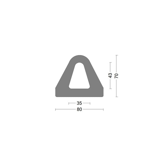 Delta fender rubber profile 80x70mm
