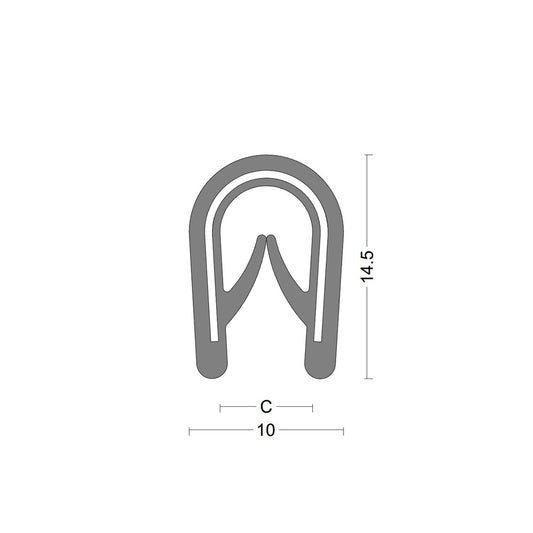 Edge protection profile - clamping range 1,0-4,0mm - Grey