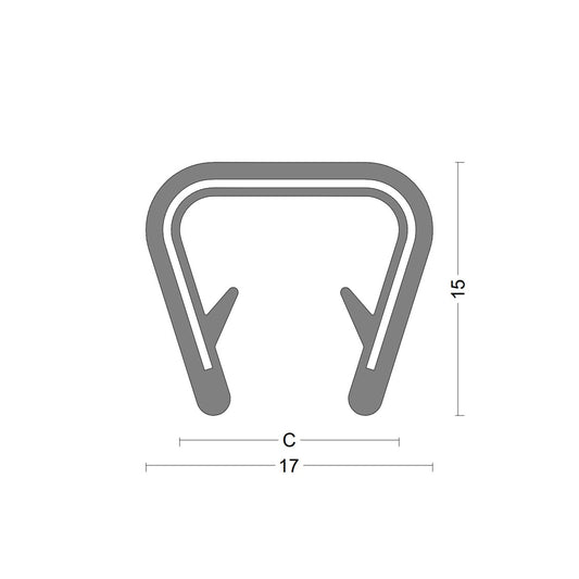 Edge protection profile - clamping range 10,0-12,0mm