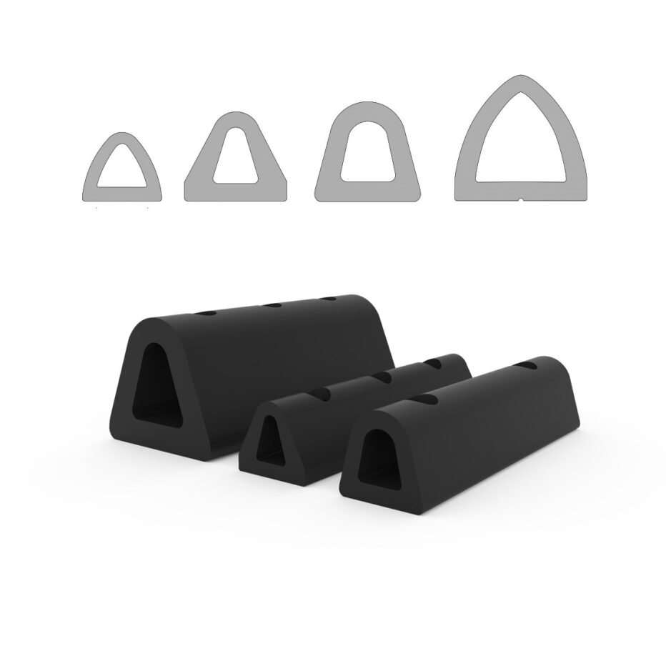 Rubber Delta shaped fender blocks - All types and sizes