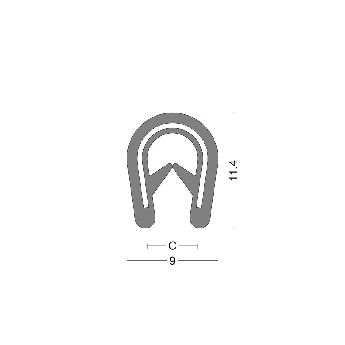 Edge protection profile - clamping range 2,0-4,0mm