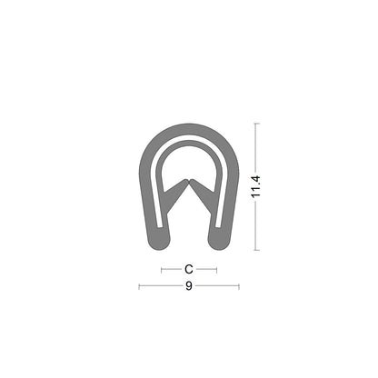 Edge protection profile - clamping range 2,0-4,0mm