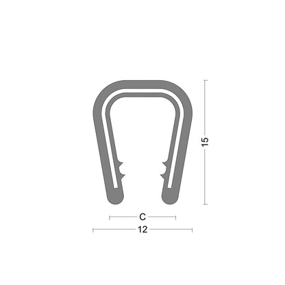 Edge protection profile - clamping range 6,0-8,0mm - Grey