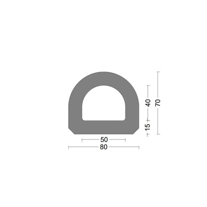 D fender rubber profile DD 80x70mm