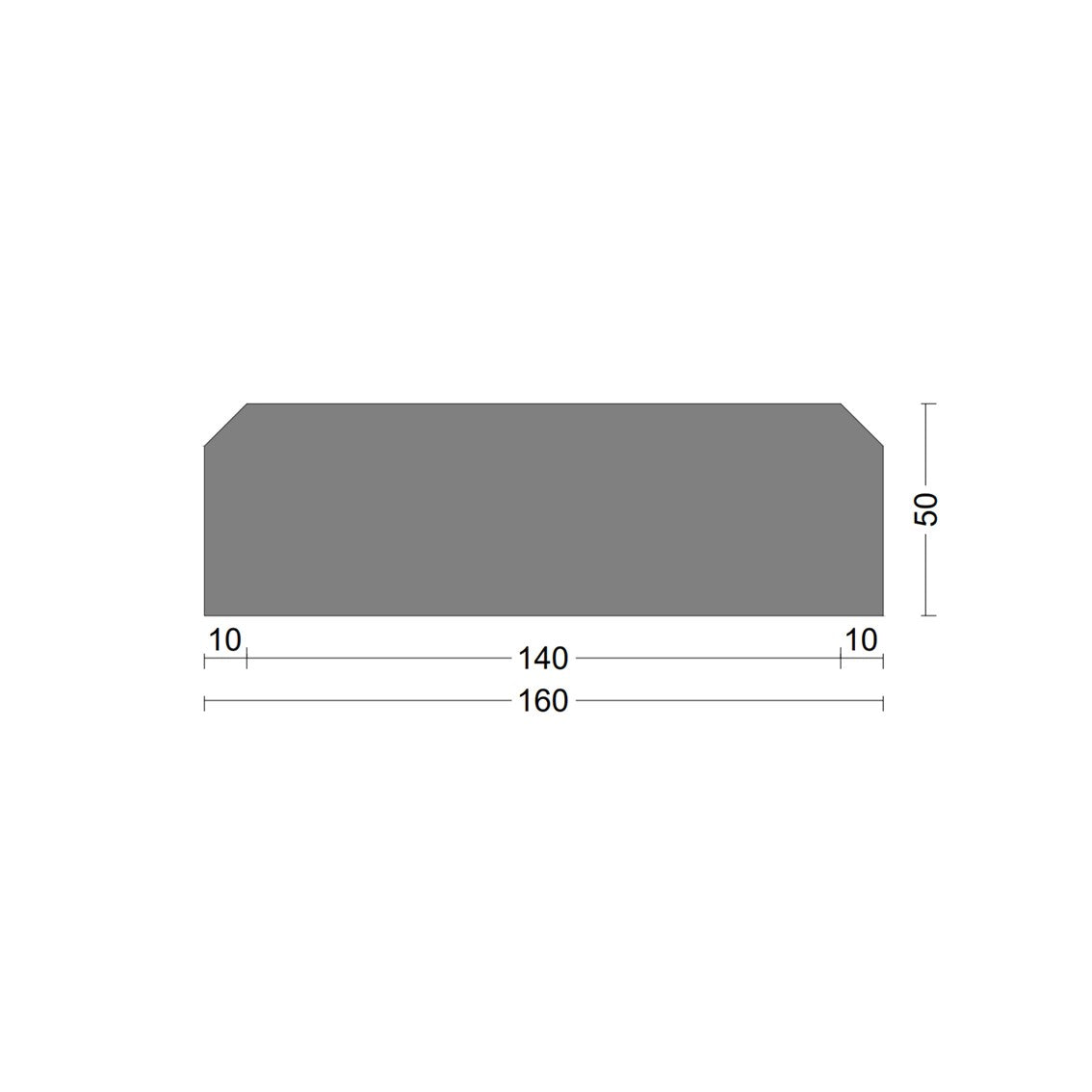 Rubber wall guard 160x50mm