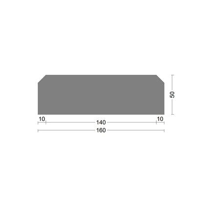 Rubber wall guard 160x50mm