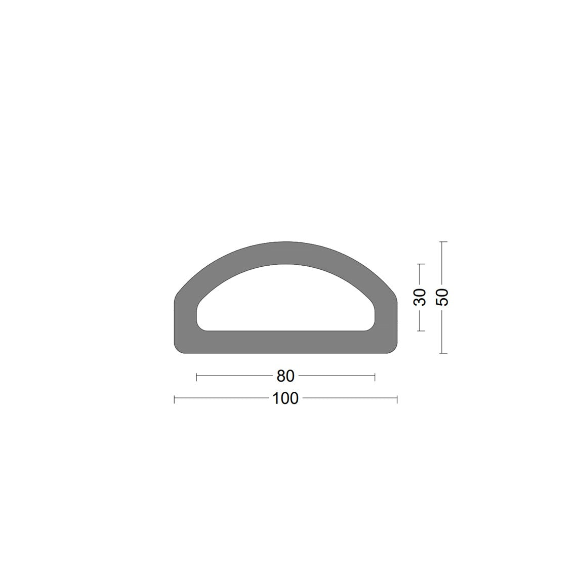 D fender rubber profile DD 100x50mm