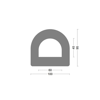 D fender rubber profile DD 100x95mm - EPDM