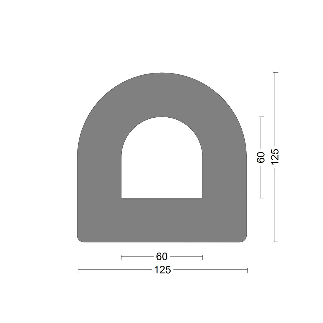 D fender rubber profile DD 125x125mm