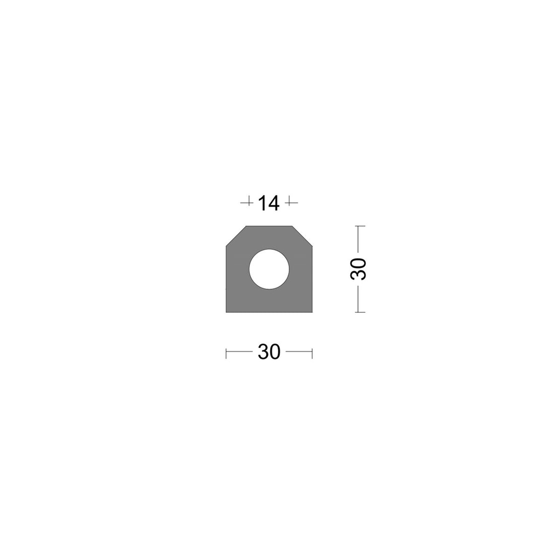 Rubber hatch profile 30x30mm