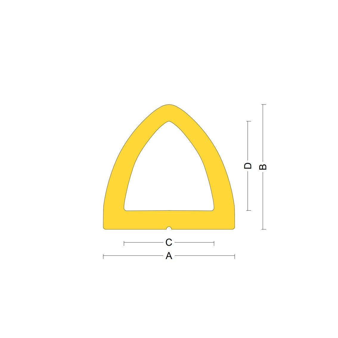 Colored Delta fender rubber Yellow - All dimensions