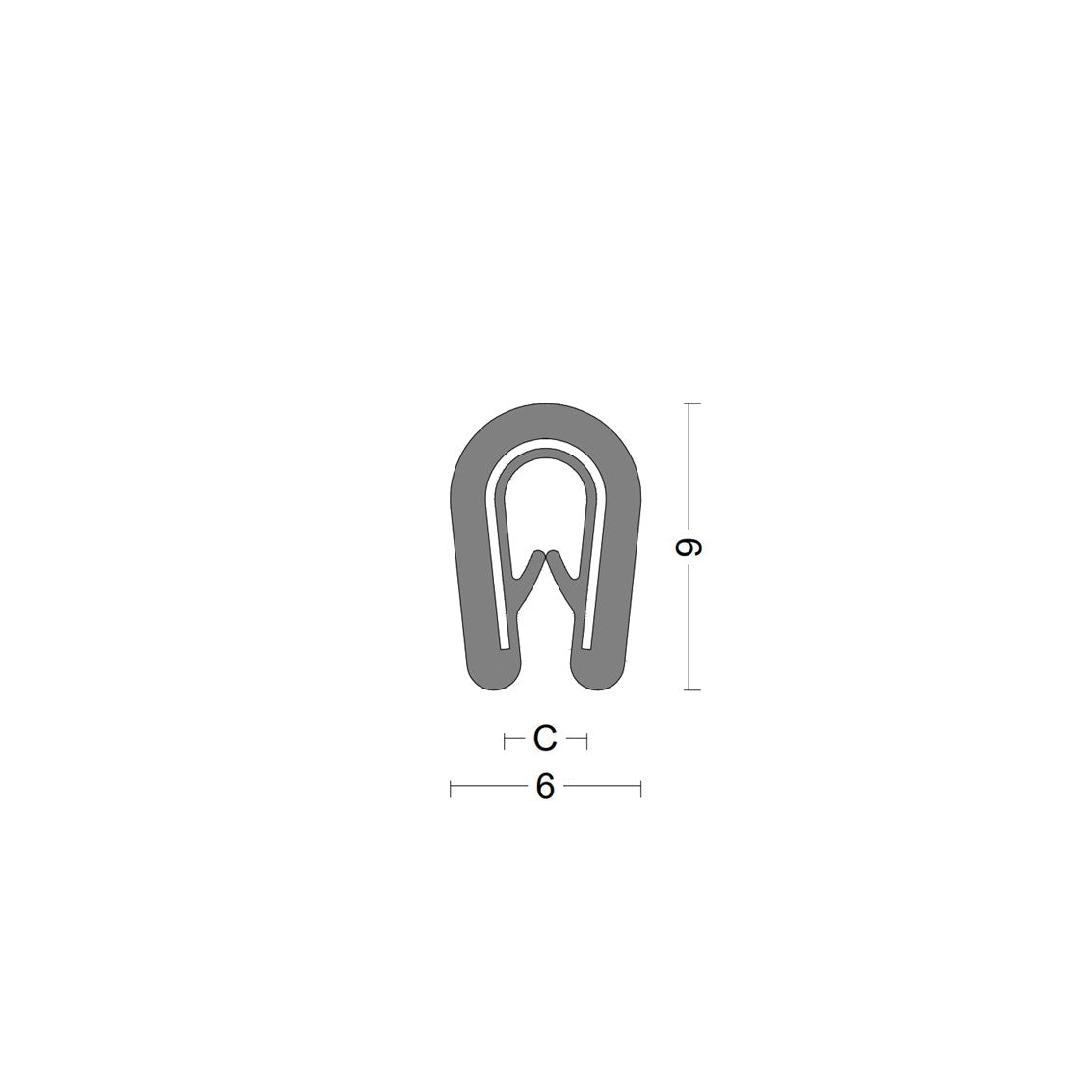 Edge protection profile - clamping range 1,0-2,0mm