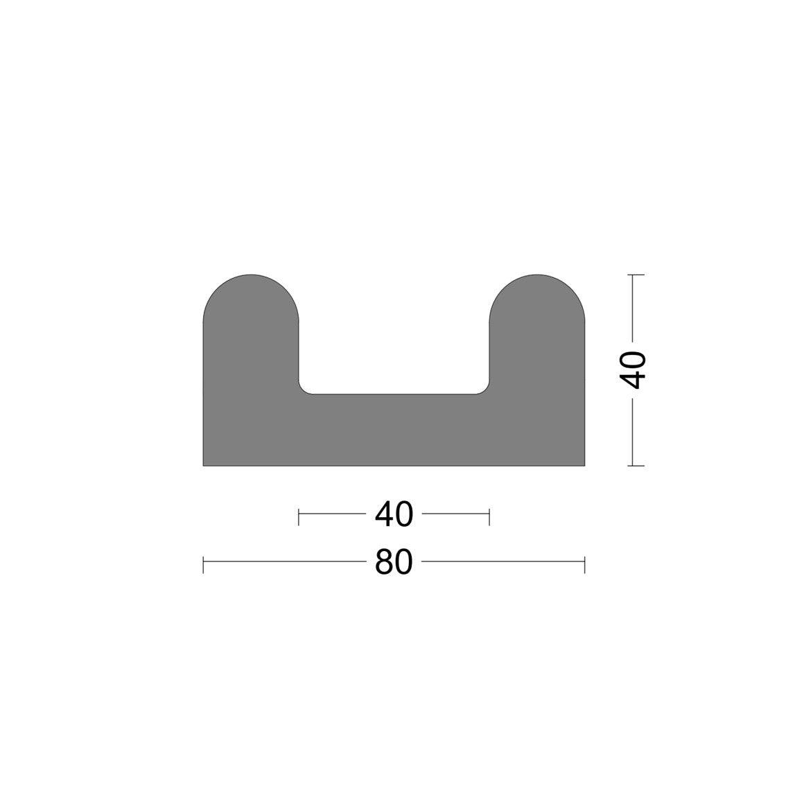 B fender profile 80x40mm