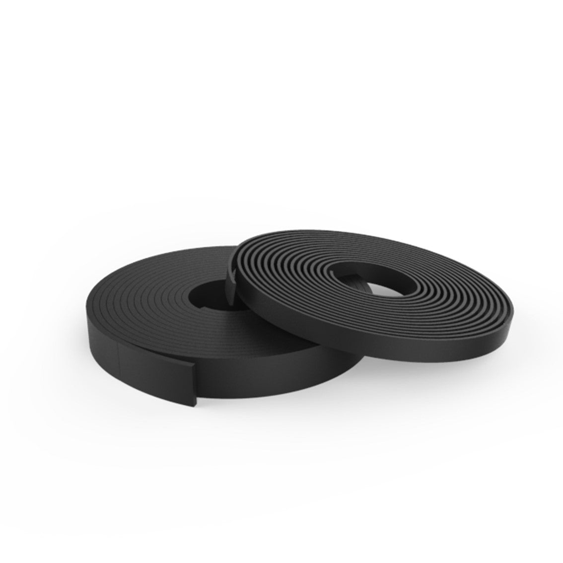 Solid black rubber strips